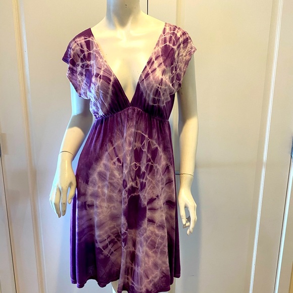 VOXX Sun Dress Tie-Dye Dress or Bathing Suit Cover-Up Fairiecore Beachy One Size - Picture 4 of 9